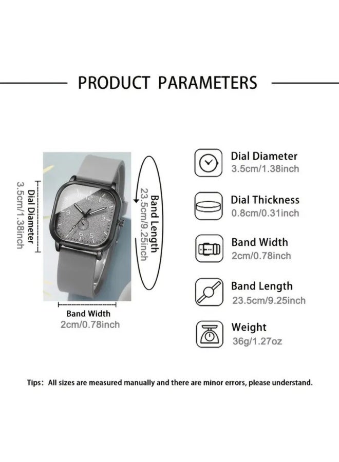 NIBEMINENT Stylish Minimalist Square Silicone Strap  Watch for Women, Unisex Men's Watch with Alloy Case, Business Casual - Image 4